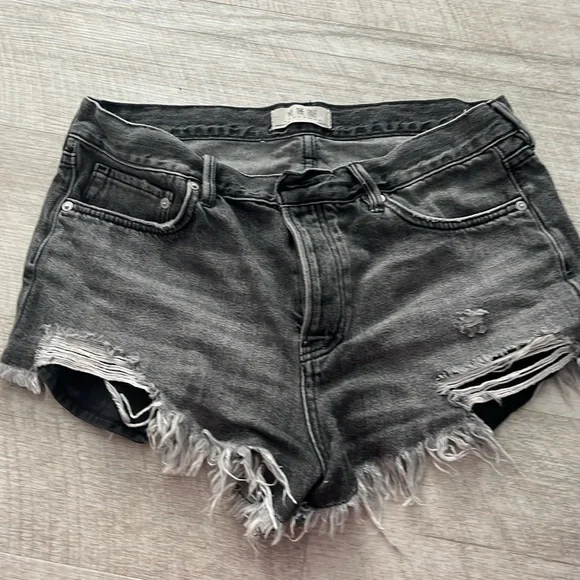 Free people grey wash denim shorts size 29 like new - Picture 1 of 5